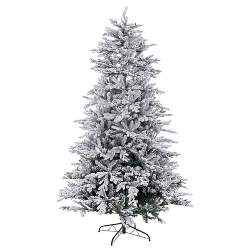 BigBuy Home Sapin de Noël Blanc Vert PVC Métal Polyéthylène 120 X 120 X 240 CM