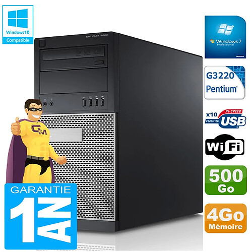 PC Tour DELL 9020 Intel G3220 Ram 4Go Disque 500 Go Graveur DVD Wifi W7 · Occasion