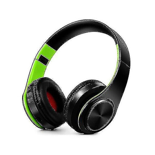 Universal Casque Bluetooth pliant Bluetooth sans fil (vert noir)