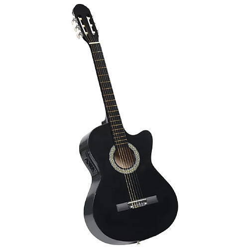 vidaXL Guitare découpée classique occidentale égaliseur 6 cordes Noir