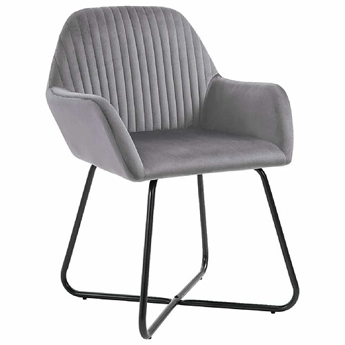 Maison Chic Lot de 6 Chaises à manger | Chaise de salle à manger cuisine gris velours -GKD39721