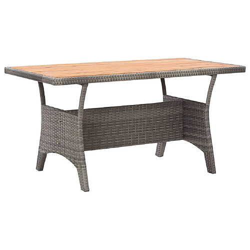 vidaXL Table de jardin Gris 120x70x66 cm Bois d'acacia massif