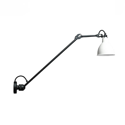 Universal Lampe murale moderne simple rétro nordique télescopique swing double lampes murales salon chambre lit éclairage luminaire (moyen blanc)