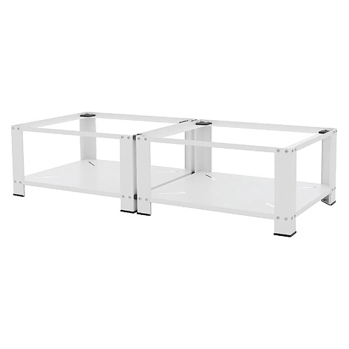 ML-Design Socle machine à laver double avec étagère base sèche-linge blanc 150 kg/support