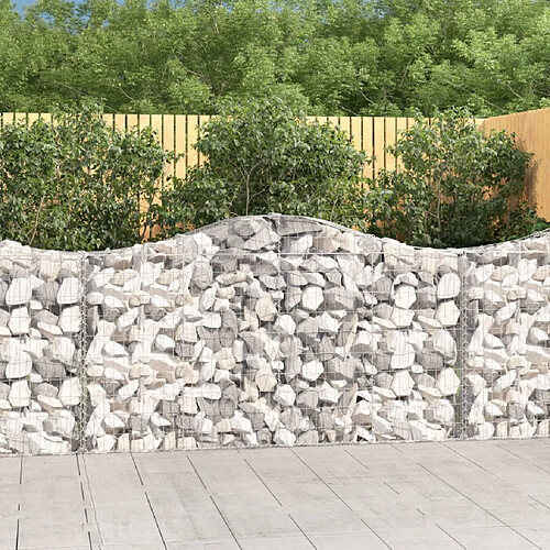 vidaXL Paniers à gabions arqués 8 pcs 200x30x100/120 cm Fer galvanisé