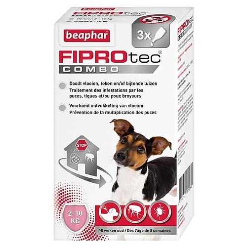 Pipettes Anti-tiques Fiprotec Combo pour Petit Chien - Beaphar - x3