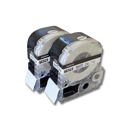 vhbw 2 x cassette à ruban 24mm pour Epson Prifia OK500P, OK720, OK900P comme LC-6WBN, SS24KW.