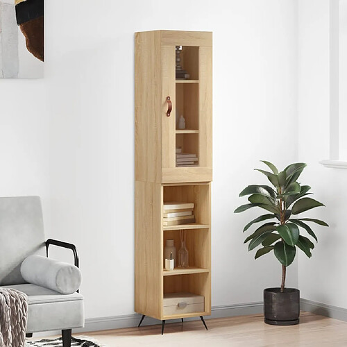 vidaXL Buffet haut Chêne sonoma 34,5x34x180 cm Bois d'ingénierie