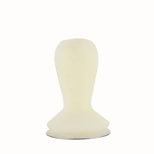 Wewoo 58mm Café Tamper Couleur Silicone Poignée Dépolie Marteau 304 Acier Inoxydable Poudre Presse Accessoires Lait Blanc