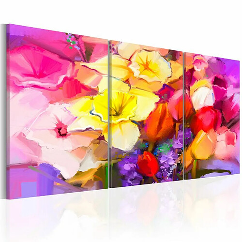 Paris Prix Tableau Imprimé Rainbow Bouquet 60 x 120 cm