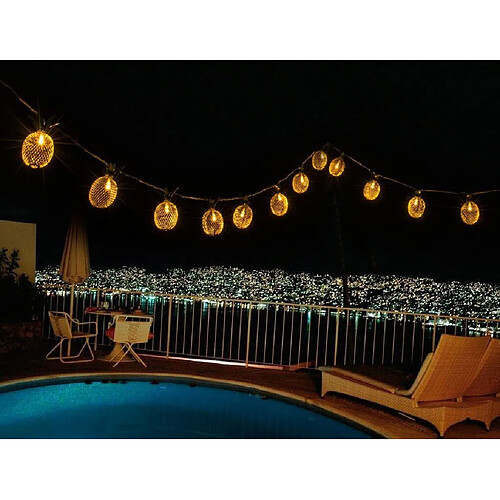 BESTA 15ft 30 LED Ananas Guirlande Lumineuse, Fée Guirlande Lumineuse À Piles pour Patio Maison Fête De Mariage Chambre Anniversaire Décoration