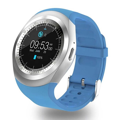 Wewoo Montre connectée Round Nano Carte SIM Fitness Tracker Smartband Smart Watch, avec WhatsApp Facebook, Podomètre de soutien / Moniteur de sommeil / Contrôle de la musique / Caméra distante / Rappel sédentaire Bleu