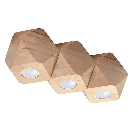 Sollux Downlight monté en surface, bois naturel, 3x GU10