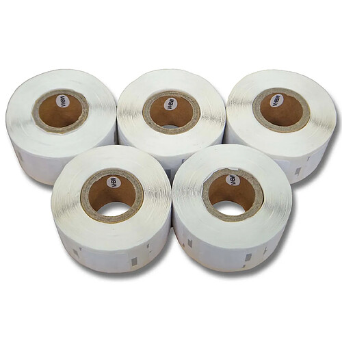 5x Rouleau étiquettes vhbw 12x24 mm pour Dymo Labelwriter EL40, EL60 Turbo, 310, 320, 330, 330 Turbo, 400 Duo. Remplace: 11353.