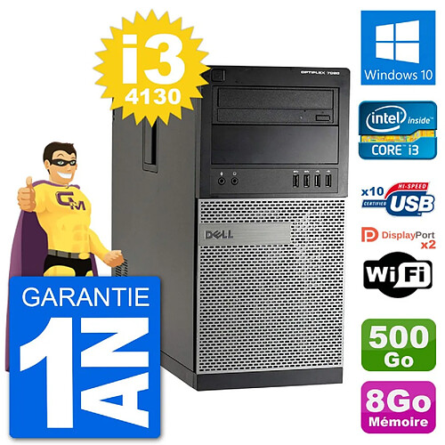 PC Tour Dell 7020 Intel Core i3-4130 RAM 8Go Disque Dur 500Go Windows 10 Wifi · Occasion