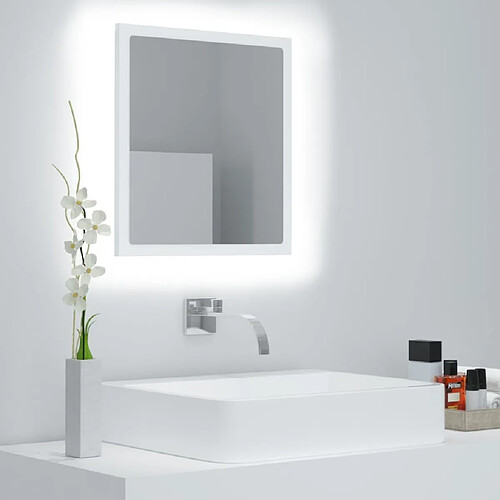 Maison Chic Miroir à LED,Miroir Lumineux LED de salle de bain Blanc 40x8,5x37 cm Acrylique -MN83193