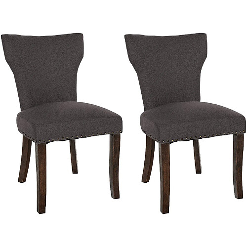 Non Lot de 2 chaises de salle à manger Zadar tissu antique foncé