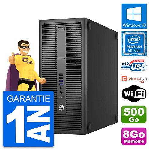 PC Tour HP EliteDesk 800 G2 Intel G4400 RAM 8Go Disque 500Go Windows 10 Wifi · Occasion