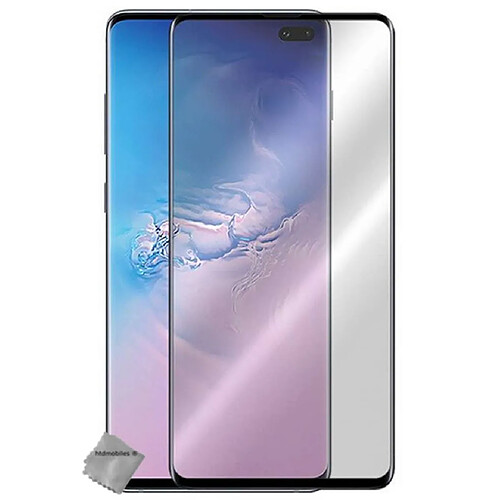 Htdmobiles Film de protection vitre verre trempe incurve integral pour Samsung Galaxy S10+ Plus - NOIR