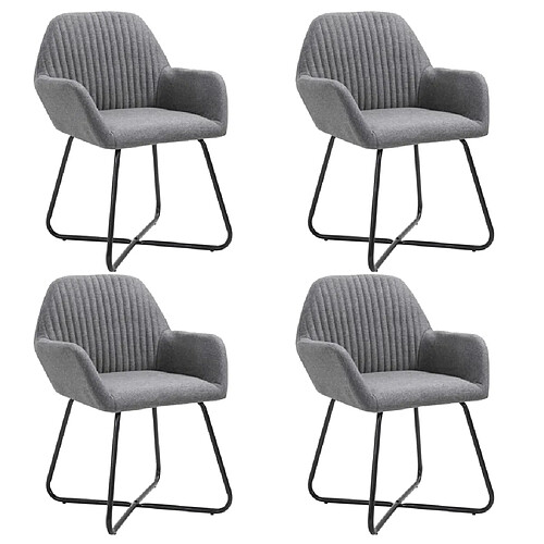 vidaXL Chaises à manger lot de 4 gris foncé tissu