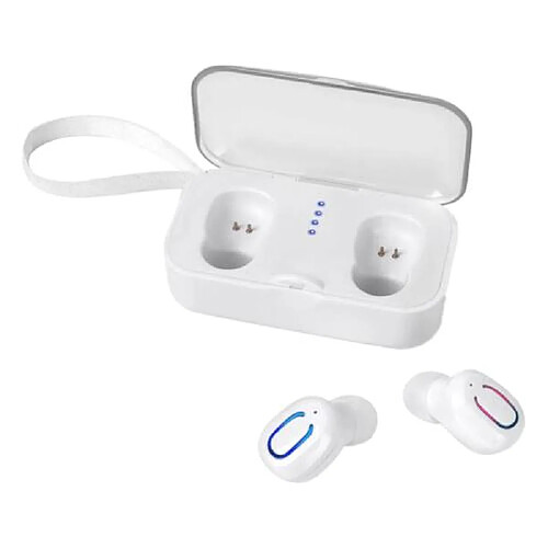 Ecouteurs Microphone stéréo Twins 5.0 pour Samsung S10 Bluetooth, Sans Fil - In-Ear - blanc