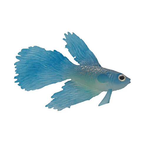 Silicone Artificielle Douce Rougeoyant Effet Betta Poissons D'aquarium Réservoir Décor Bleu