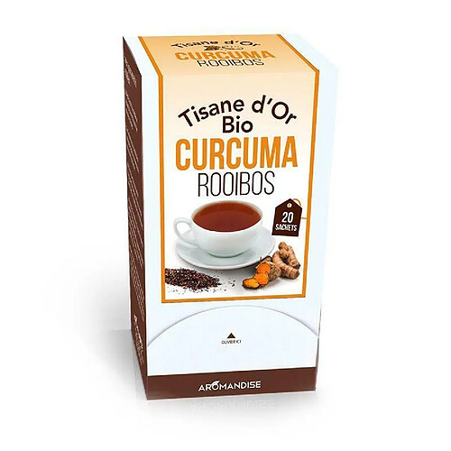 Aromandise Tisane d'or biologique au Curcuma et Rooibos - 20 sachets