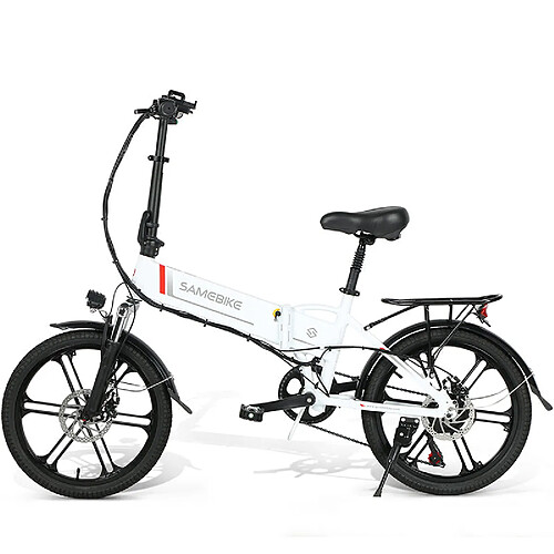 Vélo électrique SAMEBIKE 20LVXD30-II - moteur 350W batterie 48V10AH autonomie 40KM freins à disque mécaniques - Blanc