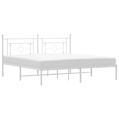 Maison Chic Cadre/structure de lit métal et tête de lit pour adulte - Lit Moderne Chambre blanc 183x213 cm -MN81150