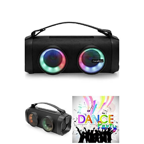 NEDIS SONO PORTABLE ENCEINTE PARTY RGB BLUETOOTH 2.0 MOBILE USB TWS IPX5 MSD LEDS RGB ETANCHE FONCT SIRI GOOGLE BOOMBOX