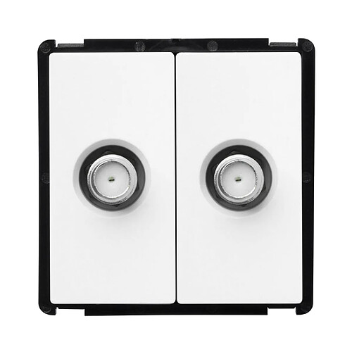 Ledkia Prise Double Satellite Modern Blanc