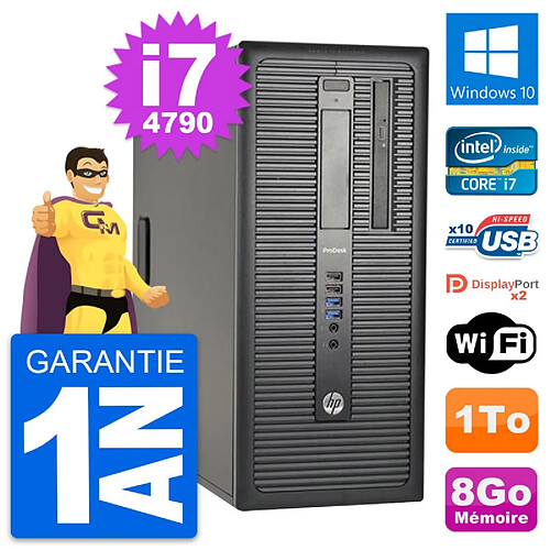 PC Tour HP ProDesk 600 G1 Intel i7-4790 RAM 8Go Disque Dur 1To Windows 10 Wifi · Occasion