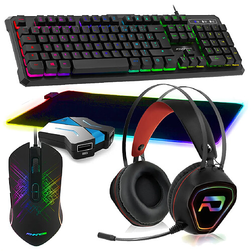 Pack Gamer Clavier Souris Tapis XXL Convertisseur Casque GTA 230 pour Switch, PS4, XB1 X et S, PC