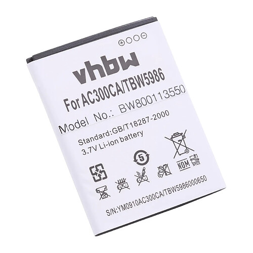 vhbw Li-Ion Batterie 1550mAh (3.7V) pour téléphone portable Smartphone Archos 45 Helium 4G, 45b Helium 4G comme AC300CA, TBW5986.