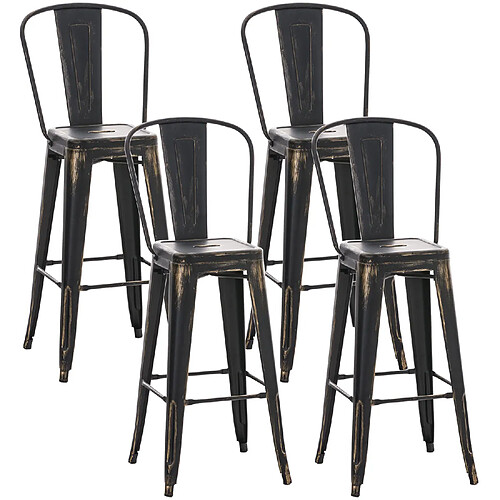 Non Suite de 4 tabourets de bar Aiden antiques