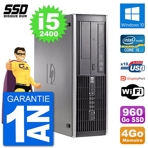 PC HP Compaq 6200 Pro SFF Intel i5-2400 RAM 4Go SSD 960Go Windows 10 Wifi · Occasion