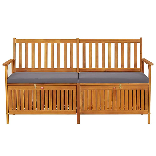 Maison Chic Banc de rangement | Meuble de rangement d'Entrée | Coffres d'Intérieur avec coussin 148 cm Bois d'acacia solide -MN48779