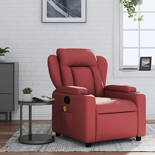 Maison Chic Fauteuil de massage inclinable,Fauteuil luxe de relaxation Rouge bordeaux Similicuir -MN45753