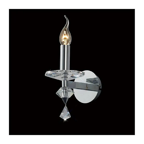 Luminaire Center Applique murale Renzo avec interrupteur 1 Ampoule chrome poli/cristal