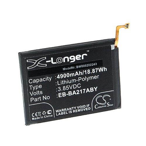 vhbw Batterie remplacement pour Samsung EB-BA217ABY, GH82-22989A pour smartphone (4900mAh, 3,85V, Li-polymère)