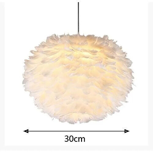 Universal Lampe suspendue plume blanche moderne loft - lustre chambre à coucher éclairage led thermique nordique