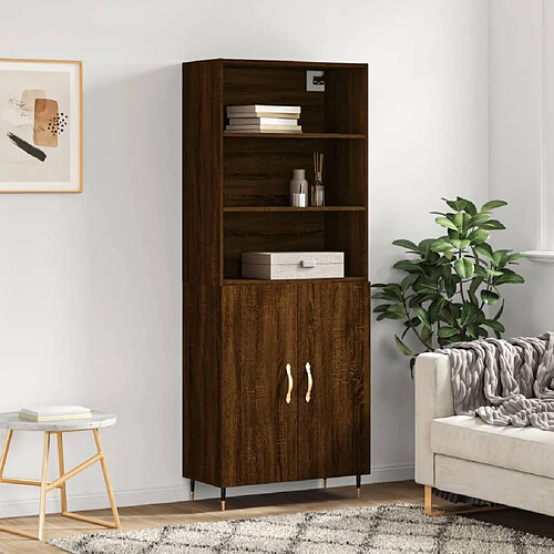 Maison Chic Buffet,Meuble de Rangement,commode pour salon,Cuisine Chêne marron 69,5x34x180 cm Bois d'ingénierie -MN81045