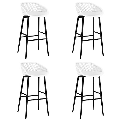 vidaXL Chaises de bar lot de 4 blanc