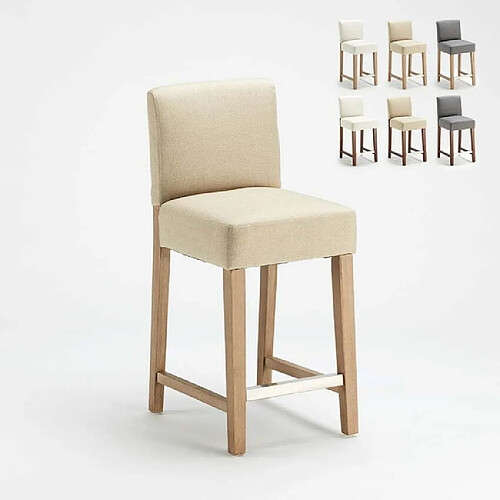 Ahd Amazing Home Design Haut tabouret en bois style Henriksdal pour bars et cuisines Comfort, Couleur: Shabby Beige