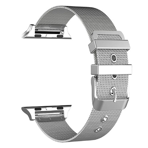 Wewoo Pour Apple Watch Series 5 & 4 44 mm / 3 & 2 & 1 42 mm Bracelet milanais en acier inoxydable à double boucle argent