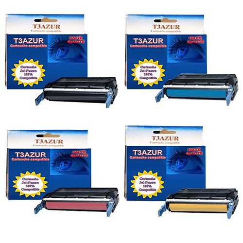 T3Azur 4 Toner génériques HP C9730A C9731A C9732A C9733A