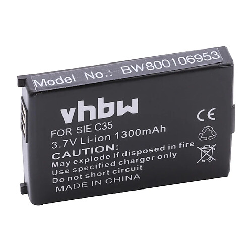 vhbw Li-Ion batterie 1300mAh (3.7V) pour téléphone fixe sans fil comme Siemens V30145-K1310-X12T