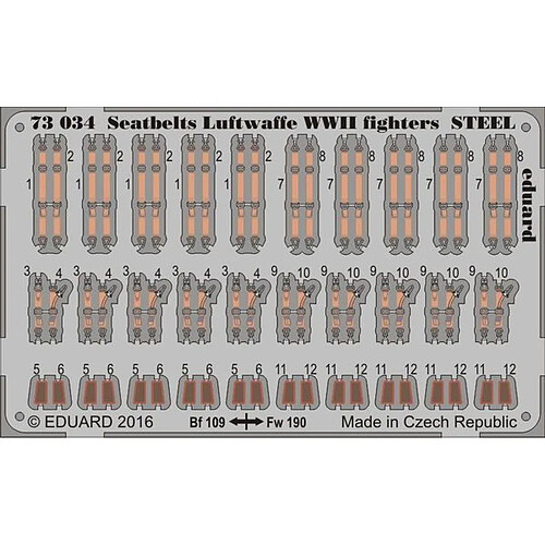 Seatbelts Luftwaffe WWII fighters STEEL - 1:72e - Eduard Accessories