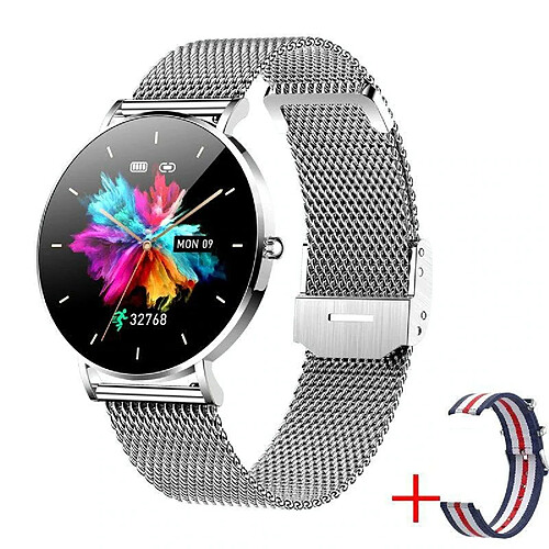 Yonis Montre Connectée Argent Suivi Santé Bluetooth