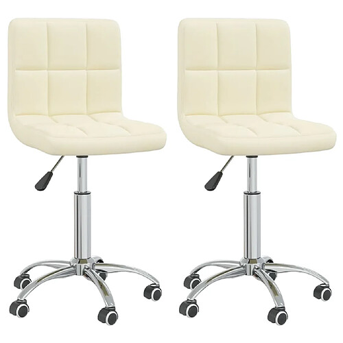 Decoshop26 Lot de 2 chaises de salle à manger cuisine design moderne tissu crème CDS020431